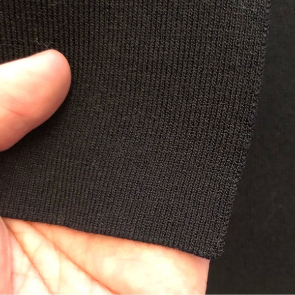 CONTEMPORAINE Knitted Minimalist Black Open Front Loose Fit Kimono Cardigan. - Picture 4 of 15